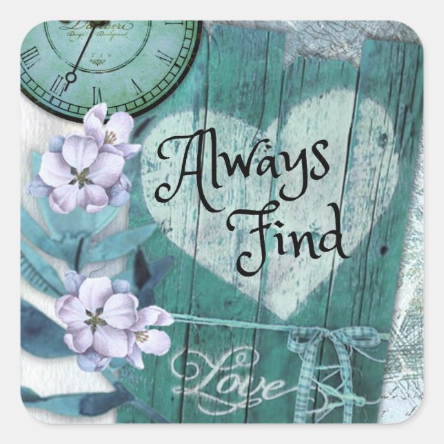 Adesivo Quadrado Sempre Encontrar Amor (Frente)