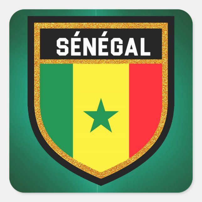 Adesivo Quadrado Sénégal Flag (Frente)