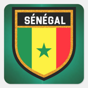Adesivo Quadrado Sénégal Flag