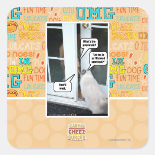 Adesivo Quadrado Senha por favor