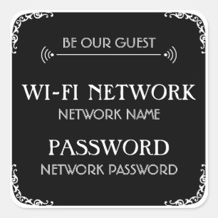 Adesivo Quadrado Senha Wifi