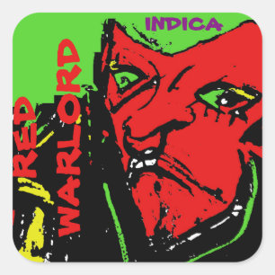 ADESIVO QUADRADO SENHOR DA GUERRA INDICA VERMELHO