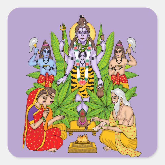 Adesivo Quadrado Senhor Shiva (Frente)