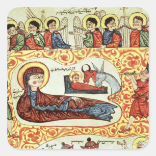 Adesivo Quadrado Senhora 404 fol.1v a natividade, de um evangelho