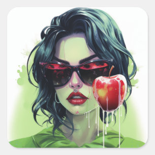 Adesivo Quadrado Senhora Apple Juiciosa