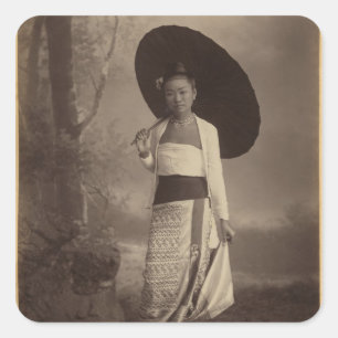 Adesivo Quadrado Senhora Burmese