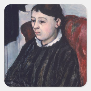 Adesivo Quadrado Senhora Cezanne, c.1883-85 (óleo em canvas)