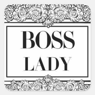 Adesivo Quadrado Senhora Chefe - Empoderamento Elegante