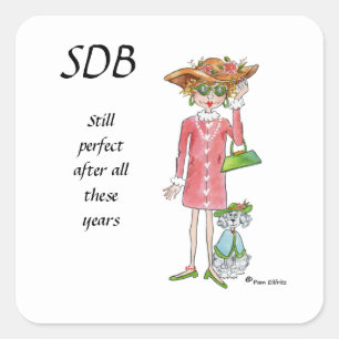 Adesivo Quadrado Senhora Moderna "Perfeita" Paladar Refinado