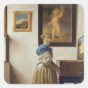 Adesivo Quadrado Senhora na Virginal, c.1672-73