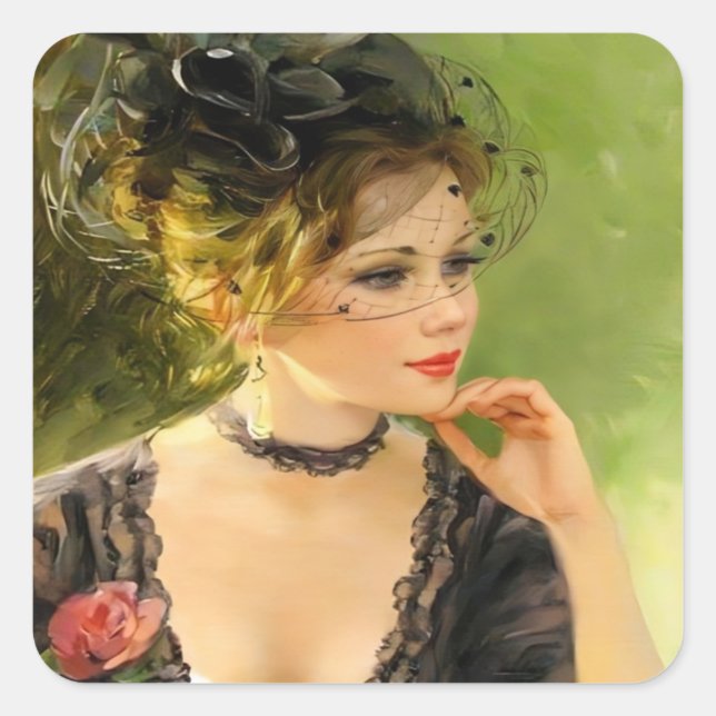 Adesivo Quadrado Senhora-Sticker (Frente)