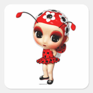 Adesivo Quadrado Senhorita Ladybug