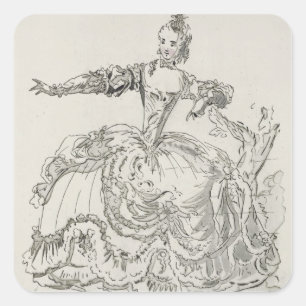 Adesivo Quadrado Senhorita Puvigne como a estátua viva, em