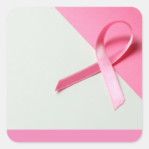Adesivo Quadrado Sensibilização do cancer de Fita Rosa