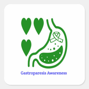 Adesivo Quadrado Sensibilização para a Gastroparesia