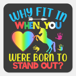 Adesivo Quadrado Sensibilização para o autismo, superar desafios co