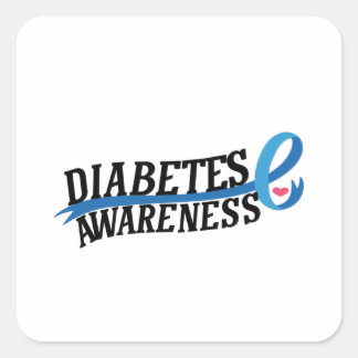 Adesivo Quadrado Sensibilização para o diabetes