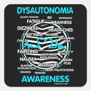Adesivo Quadrado Sensibilização/Sintomas... Disautonomia Espelha