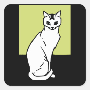 Adesivo Quadrado Sentado Cat Julie de Graag Art Nouveau