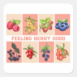 Adesivo Quadrado SENTIR BERRY BOM E Personalizável Berries de Moran