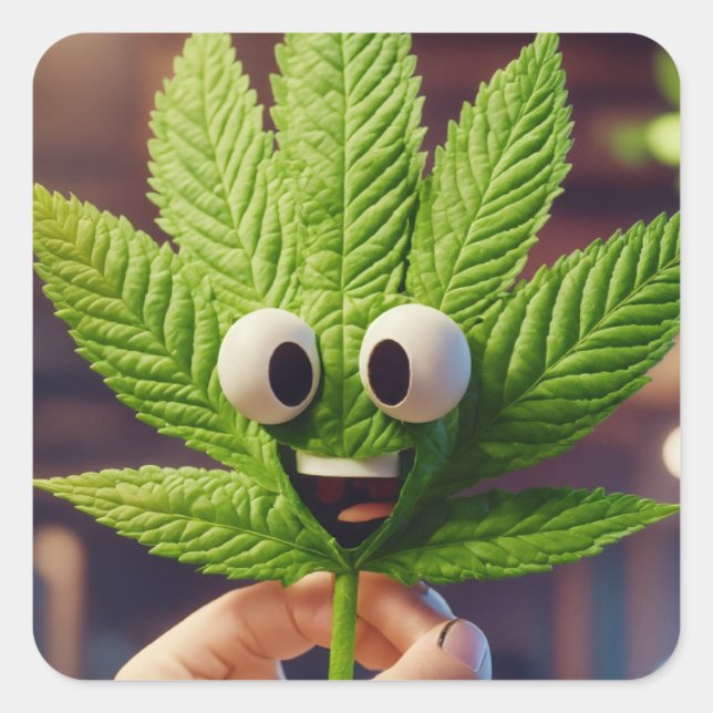 Adesivo Quadrado "Sentir-Me Verde: Deixar-Me Sozinho"? (Frente)