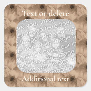 Adesivo Quadrado Sepia Peony Foto Personalizada