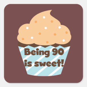Adesivo Quadrado Ser 90 é t-shirt e presentes doces do aniversári