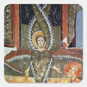 Adesivo Quadrado Seraphim que purifying os lábios de Isaiah