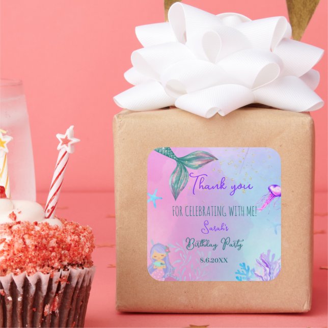 Adesivo Quadrado Sereia (Festa)