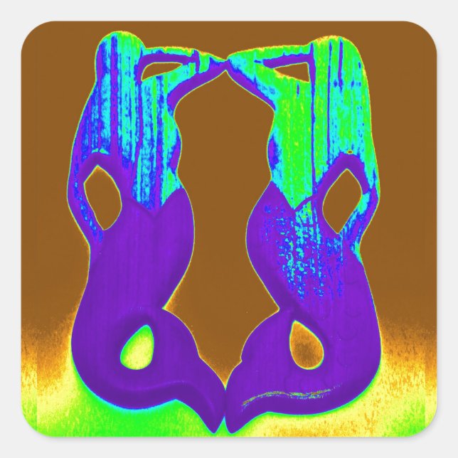 Adesivo Quadrado sereias roxas gêmeas (Frente)