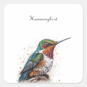 Adesivo Quadrado Serenata de Hummingbird, personalizada