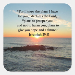 ADESIVO QUADRADO SERENE JEREMIAH 29:11 SUNRISE