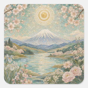 Adesivo Quadrado Serenidade da Primavera em Mosaico