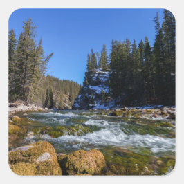 Adesivo Quadrado Serenidade na ponte de 5 - rio Athabasca