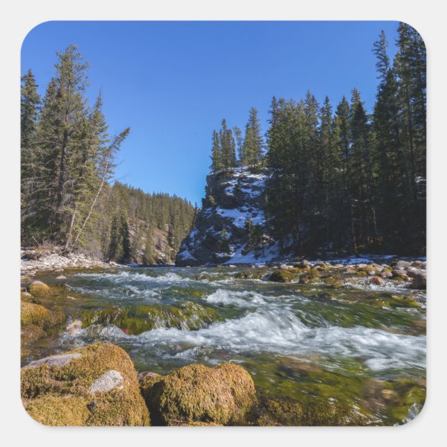 Adesivo Quadrado Serenidade na ponte de 5 - rio Athabasca (Frente)