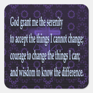 Adesivo Quadrado Serenity Prayer