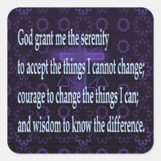 Adesivo Quadrado Serenity Prayer