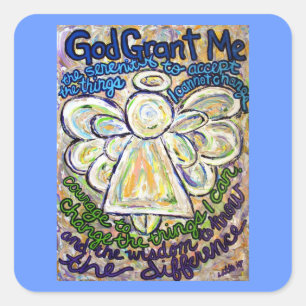 Adesivo Quadrado Serenity Prayer Angel Pinkers