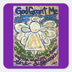 Adesivo Quadrado Serenity Prayer Angel Pinkers