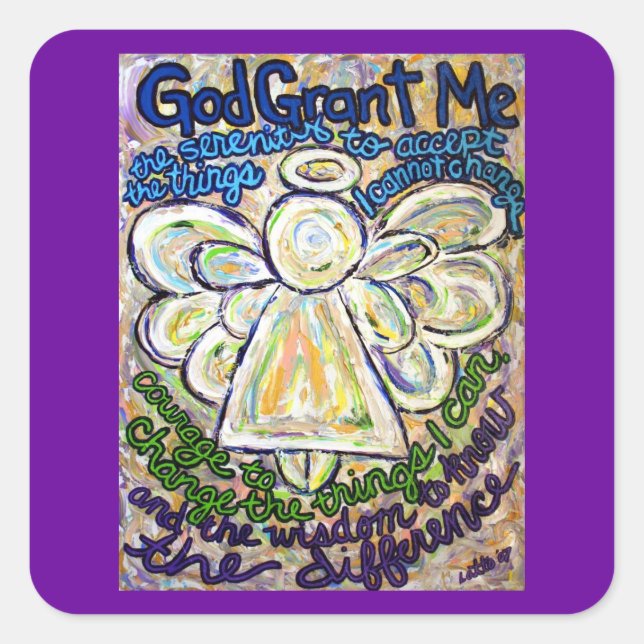Adesivo Quadrado Serenity Prayer Angel Pinkers (Frente)