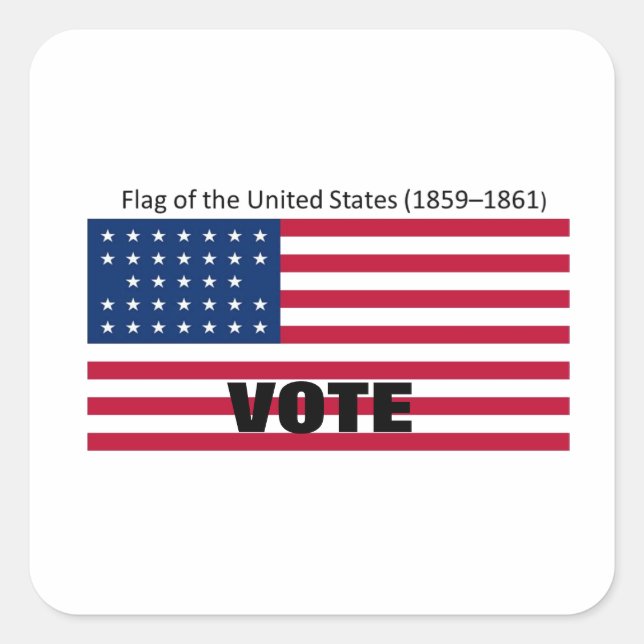 Adesivo Quadrado Série Patriot Flag Hat (Frente)