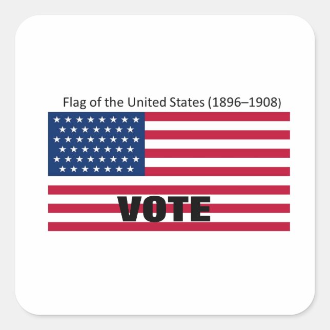 Adesivo Quadrado Série Patriot Flag Hat (Frente)