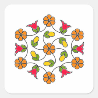 Adesivo Quadrado Série Stickers-Flor Quadrada#63