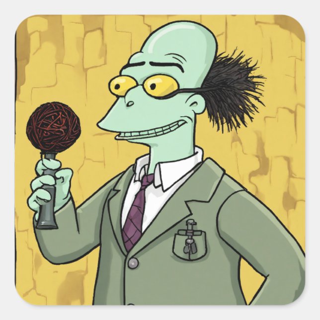 Adesivo Quadrado "Sério Engraçados: Ria um Minuto!" (Frente)