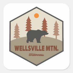 Adesivo Quadrado Serra de Wellsville Wilderness Utah Urso