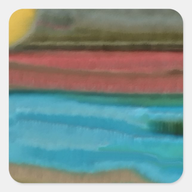 Adesivo Quadrado Serra Sunrise Abstrato Art (Frente)