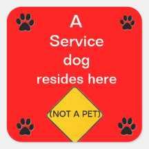 Service Dog Lives Here Sticker