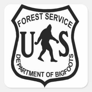 Adesivo Quadrado Serviço florestal de Bigfoot E.U.