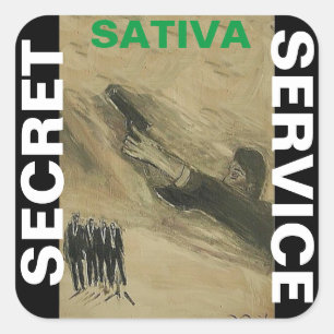 ADESIVO QUADRADO SERVIÇO SECRETO SATIVA