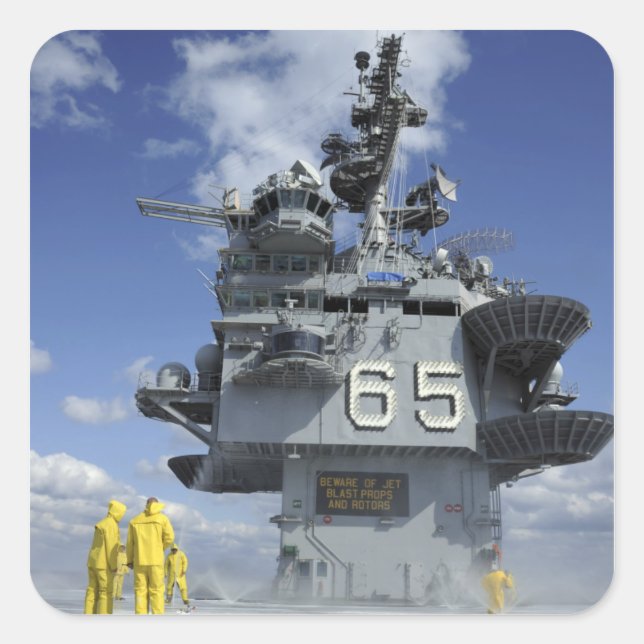 Adesivo Quadrado Serviços aéreos de marinheiros testam o sistema de (Frente)